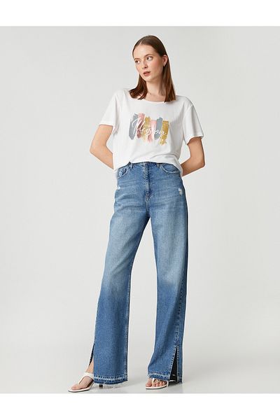 Koton Tricou cu mânecă scurtă cu imprimeu strălucitor