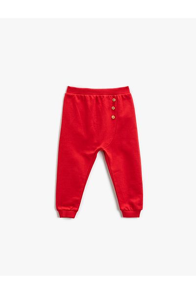 Koton Jogger Sweatpants with Button Detail and Elastic Waist
