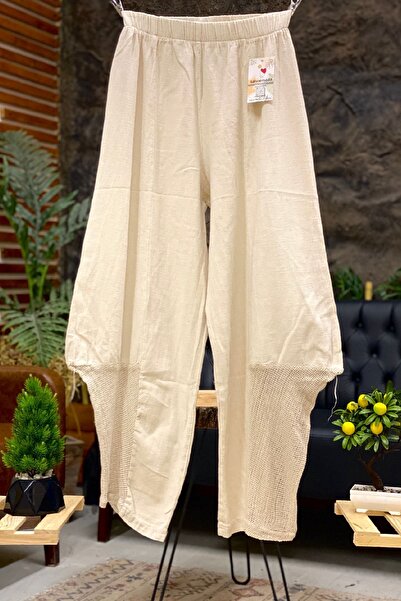 sahnemoda Pantaloni Shalwar spălați cu plasă pentru picioare