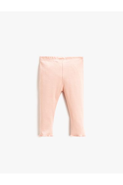Koton Basic-Leggings aus gerippter Baumwolle mit elastischem Bund