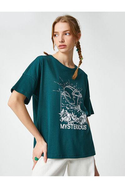 Koton Printed T-Shirt Crew Neck Short Sleeve
