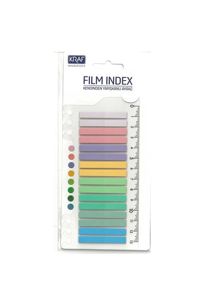 KRAF 16645-1 Index Film (PP) Ruled Bright Color Adhesive Bookmark 6x45mm 16pcs X 20yp