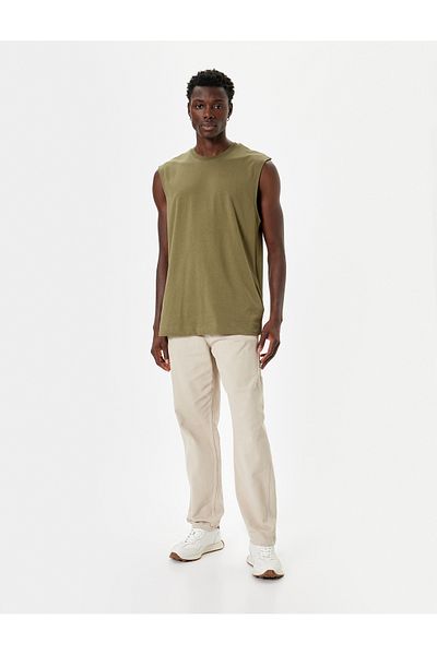 Koton Baumwoll-Tanktop mit Rundhalsausschnitt – ärmelloses Basic-Modell