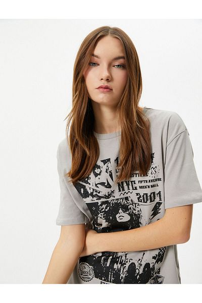 Koton Printed T-Shirt Short Sleeve Crew Neck Cotton