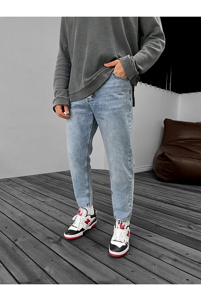 BYBASICMAN Light Blue Effect Washed Ke-269 Boyfriend Pants