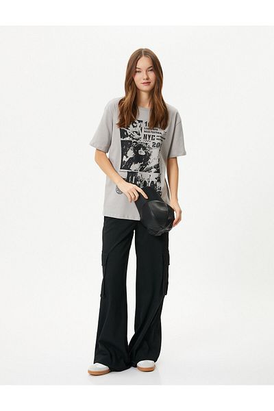 Koton Printed T-Shirt Short Sleeve Crew Neck Cotton