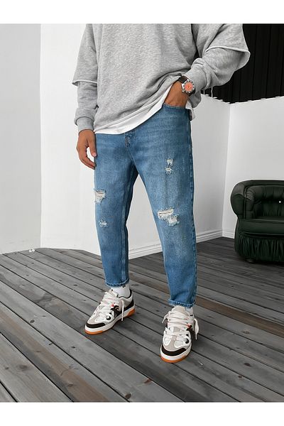 BYBASICMAN Blue Ripped Boyfriend Ke-562/09/081/165/469