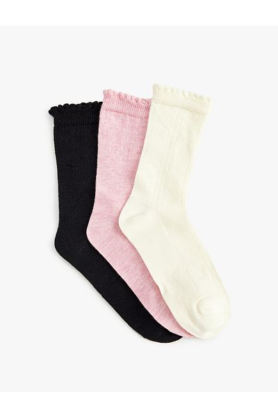 Koton Basic Textured 3-Piece Socks Set - Multicolored