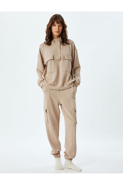 Koton Gestrickte Jogger-Pyjamahose – mit Cargo-Tasche