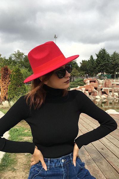 Külah Red Fedora Hat