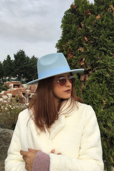 Külah Pălărie Fedora Baby Blue