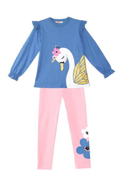 Denokids Swan Girl's Tunic Tights Set