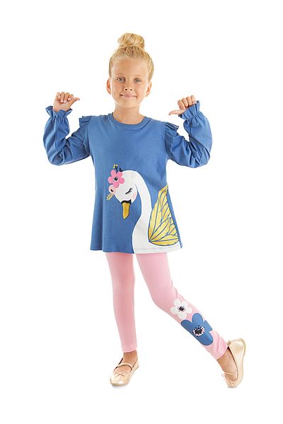 Denokids Swan Girl's Tunic Tights Set