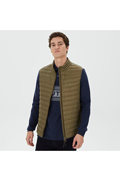 Nautica Erkek Yeşil Standart Fit Yelek