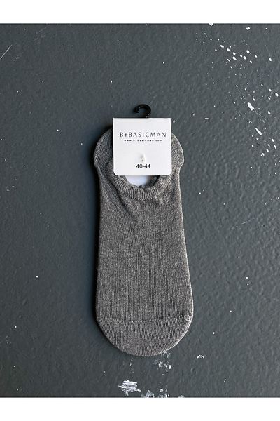 BYBASICMAN Gray Basic No-Show Socks