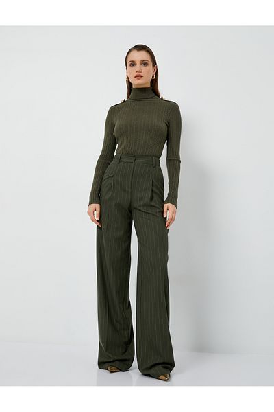 Koton Turtleneck Knitwear Sweater with Camisole and Epaulette Detail