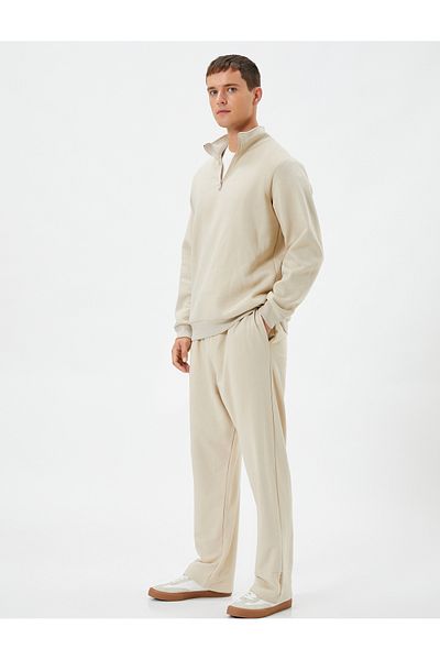 Koton Wide Leg Sweatpants with Lace Waist Pocket