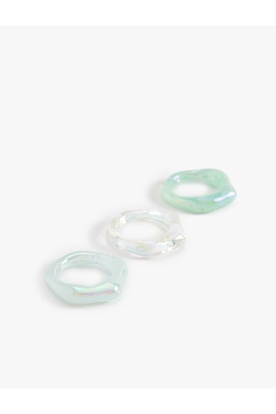 Koton Set of 3 Colorful Shiny Rings - Plastic