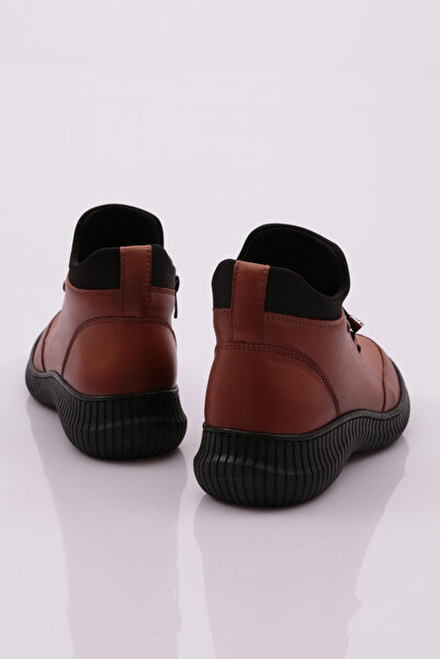 DGN Lastik Bağcıklı Fermuarlı Kadın Bot Taba 5462713