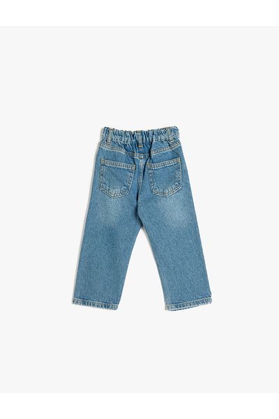 Koton Denim Trousers Straight Leg Pocket Cotton Straight Jean