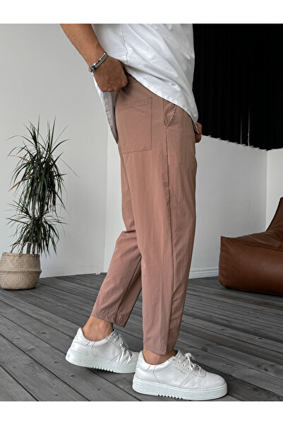 BYBASICMAN Plum Lycra Parachute Fabric Trousers Ke-5050