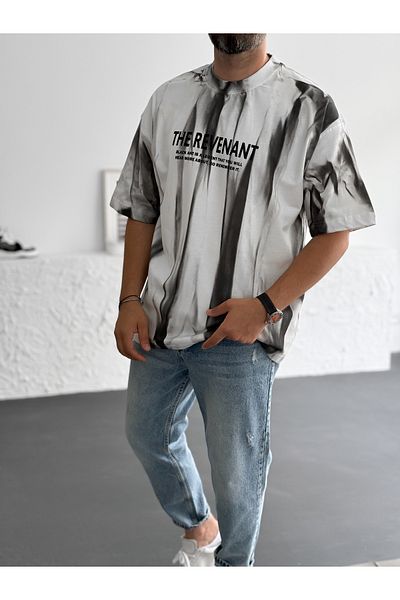 BYBASICMAN Revenant Printed White Tie-Dye T-Shirt - Bla-001