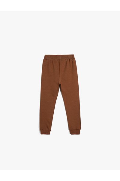 Koton Jogger Sweatpants Applique Detailed Tie Waist Cotton