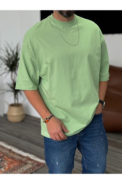 BYBASICMAN Pistachio Green Basic Oversize T-Shirt JJ-326