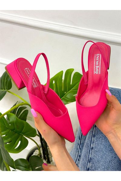 ERVANIN BUTİĞİ Fuchsia Satin (terry) Women's Ballerinas