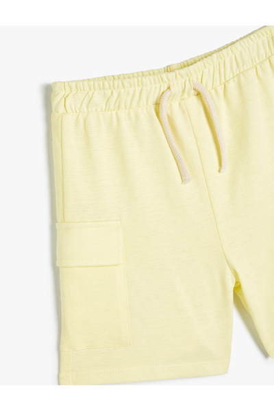 Koton Şort Cepli Beli Bağlamalı Pamuklu