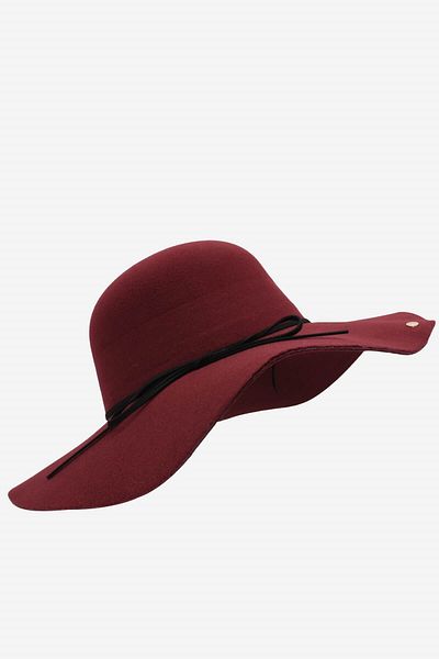 Külah Women's Wavy Claret Red Fedora Hat