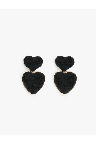 Koton Heart Earrings Dangle Fabric Covered