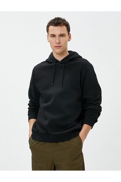 Koton Basic Hooded Sweat Long Sleeve Raised