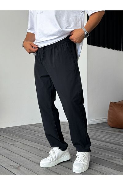 BYBASICMAN Baggy Fabric Black Parachute Trousers - Ke-5052