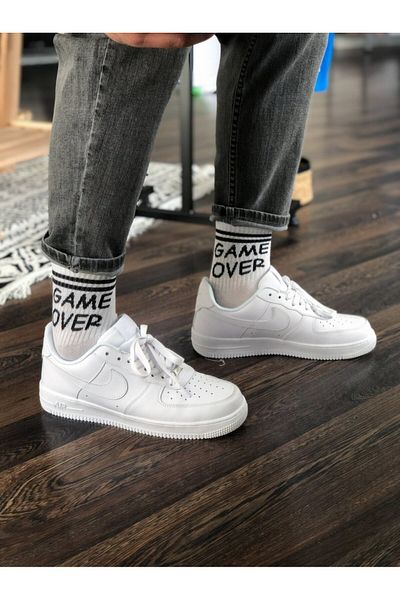 BYBASICMAN White Game Over Socks