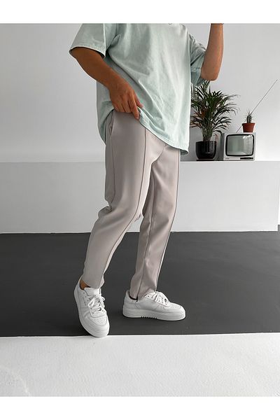 BYBASICMAN Gray Stitched Zippered Relaxed Cut Trousers Dp-017