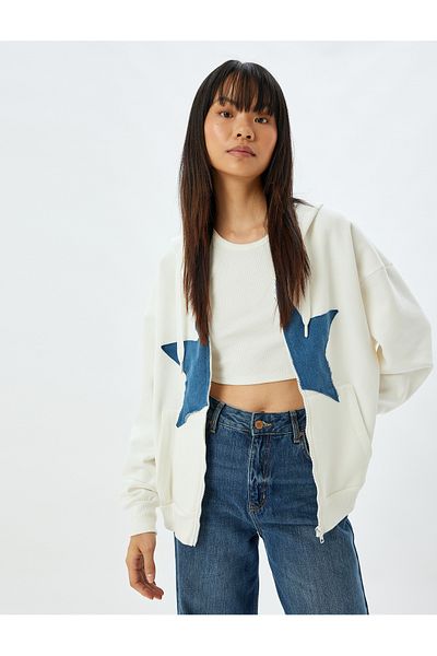 Koton Ecru Women's Sweatshirt - 5Wal10202Ik