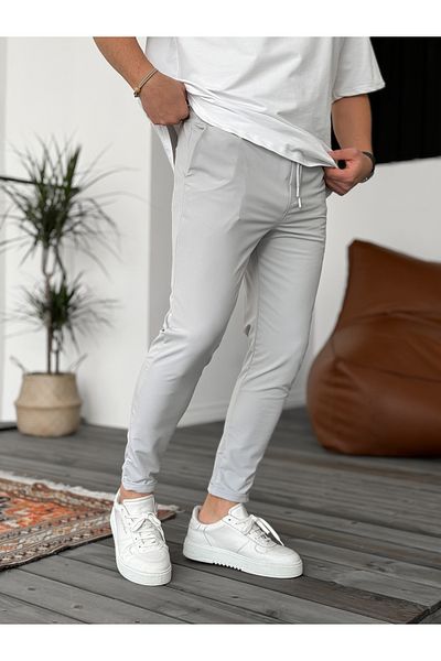 BYBASICMAN Gray Slim Fit Parachute Folded Trousers Ke-5039