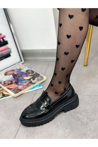 ERVANIN BUTİĞİ Black Patent Leather Women's Loafer