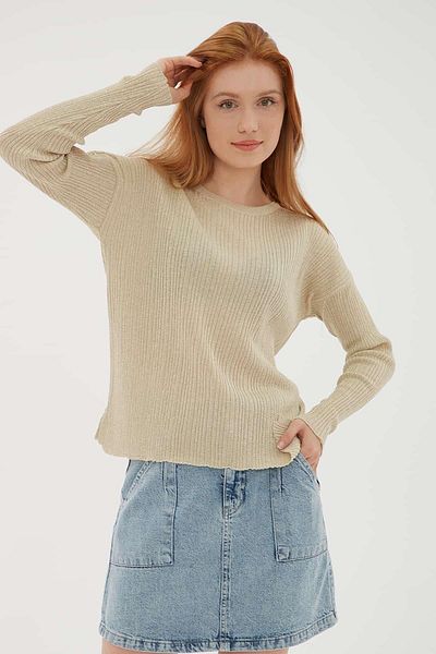 Fashion Friends Bluză din tricotaje cu sclipici Bej