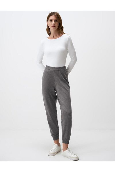 Jimmy Key Anthracite Melange High Waist Relaxed Fit Jogger Pants