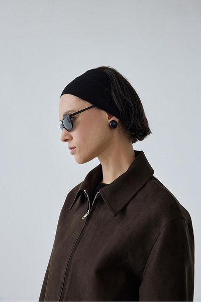 Suud Collection Горчиво кафяво яке с велурена визия на Gabriel