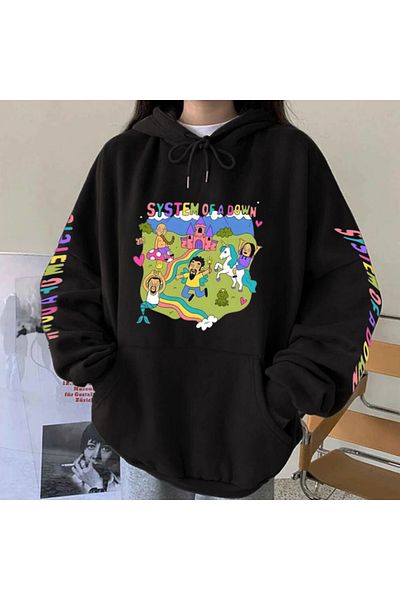 Touz Moda Systeam Of A Down Printed Oversize Hoodie