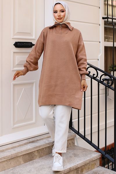 giyze Πλεκτό Tunic Mink 11043-10