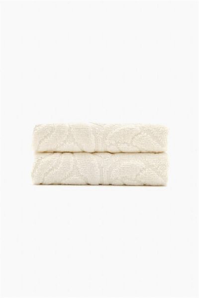 Fiesta Velvet Jacquard 2-Piece Kitchen Towels 30x50 - Cream