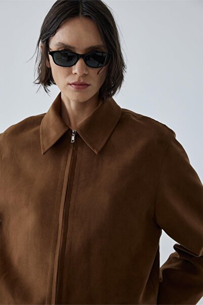 Suud Collection Milky Brown Gabriel Suede Look Jacket