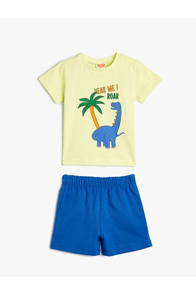 Koton Set of 2 Shorts T-Shirt Printed Cotton
