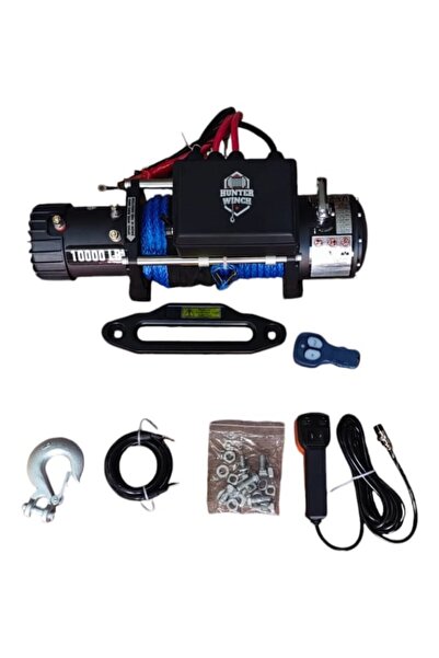hunter winch Hunter Vinç 10000 LB Sentetik Halat 4x4 Offroad 12V
