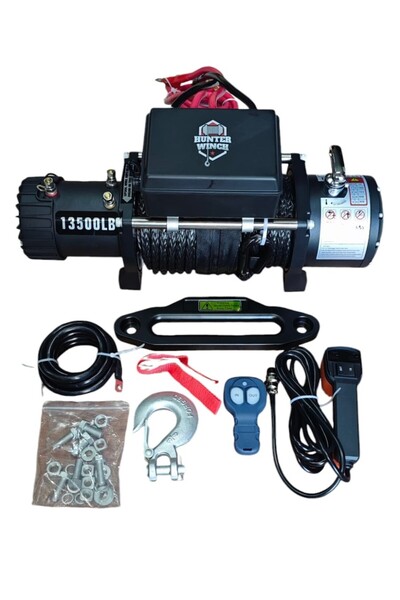 Genel Markalar Hunter Vinç 13500 LB Sentetik Halat 4x4 Offroad 12V