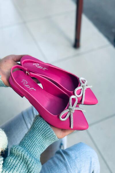 Mida Shoes Ylisa Fuşya Deri Topuklu Kadın Babet